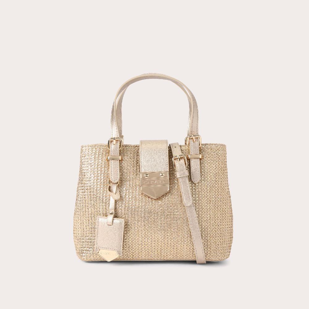 carvela MARIA MINI TOTE Metallic Gold Woven Tote Bag by CARVELA