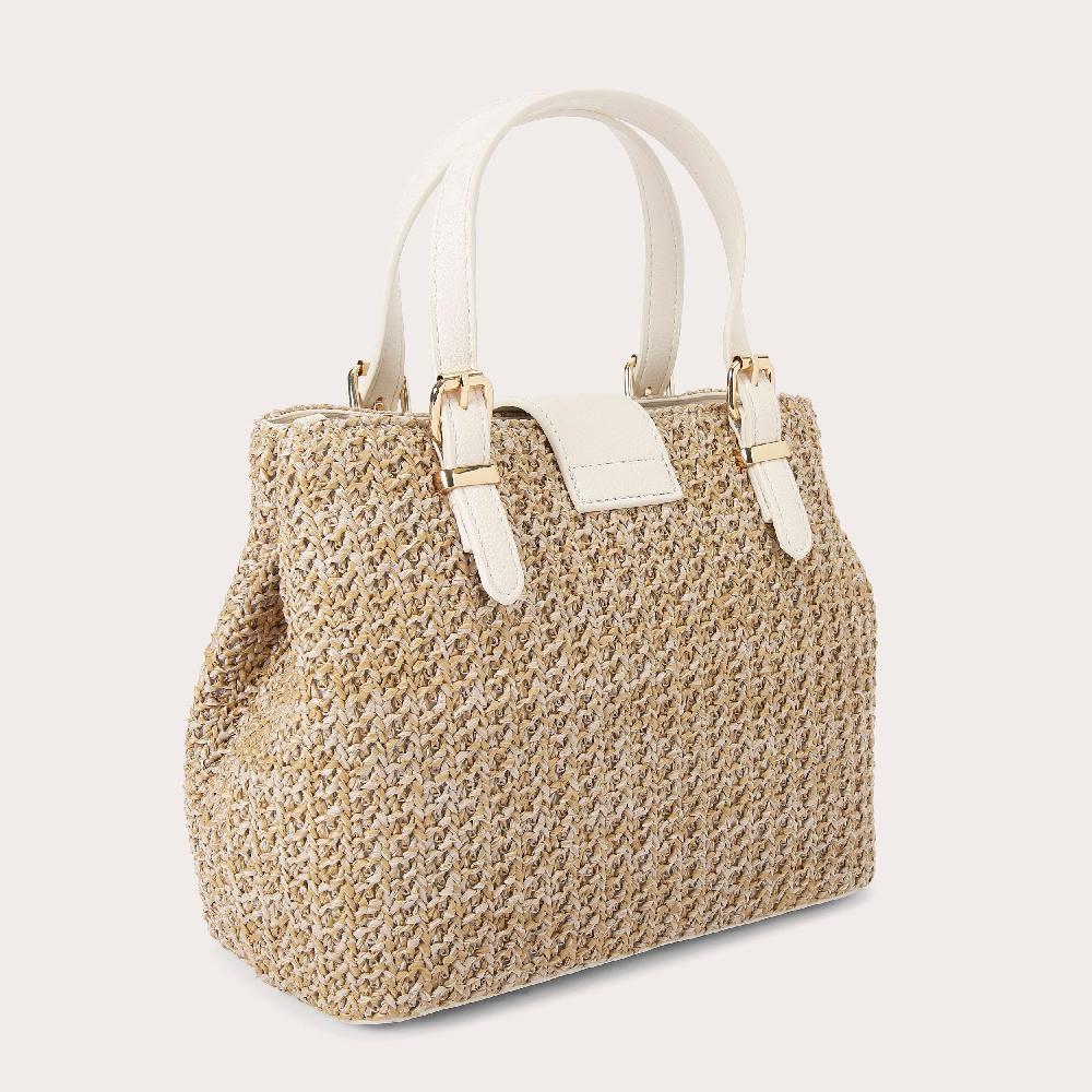 Carvela MARIA MINI TOTE Natural Woven Raffia Tote Bag By CARVELA