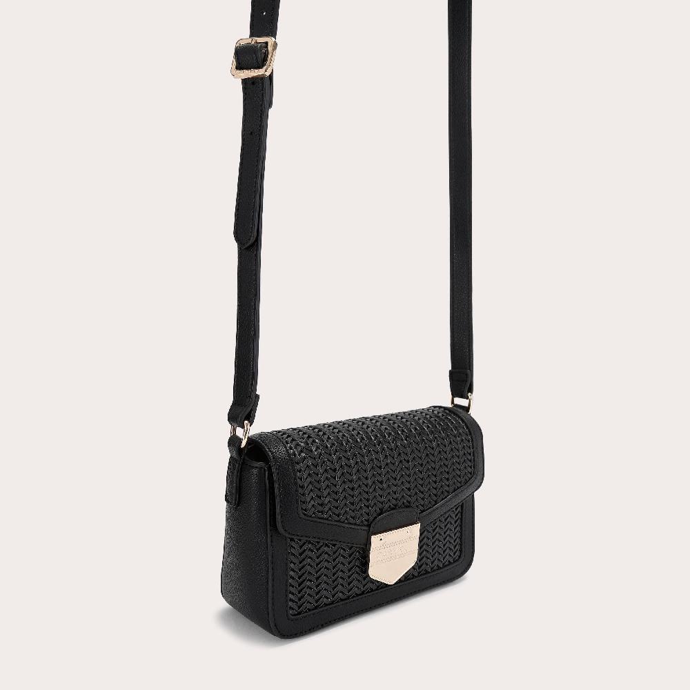Carvela MARIA WEAVE XBODY Black Woven Cross Body Bag By CARVELA
