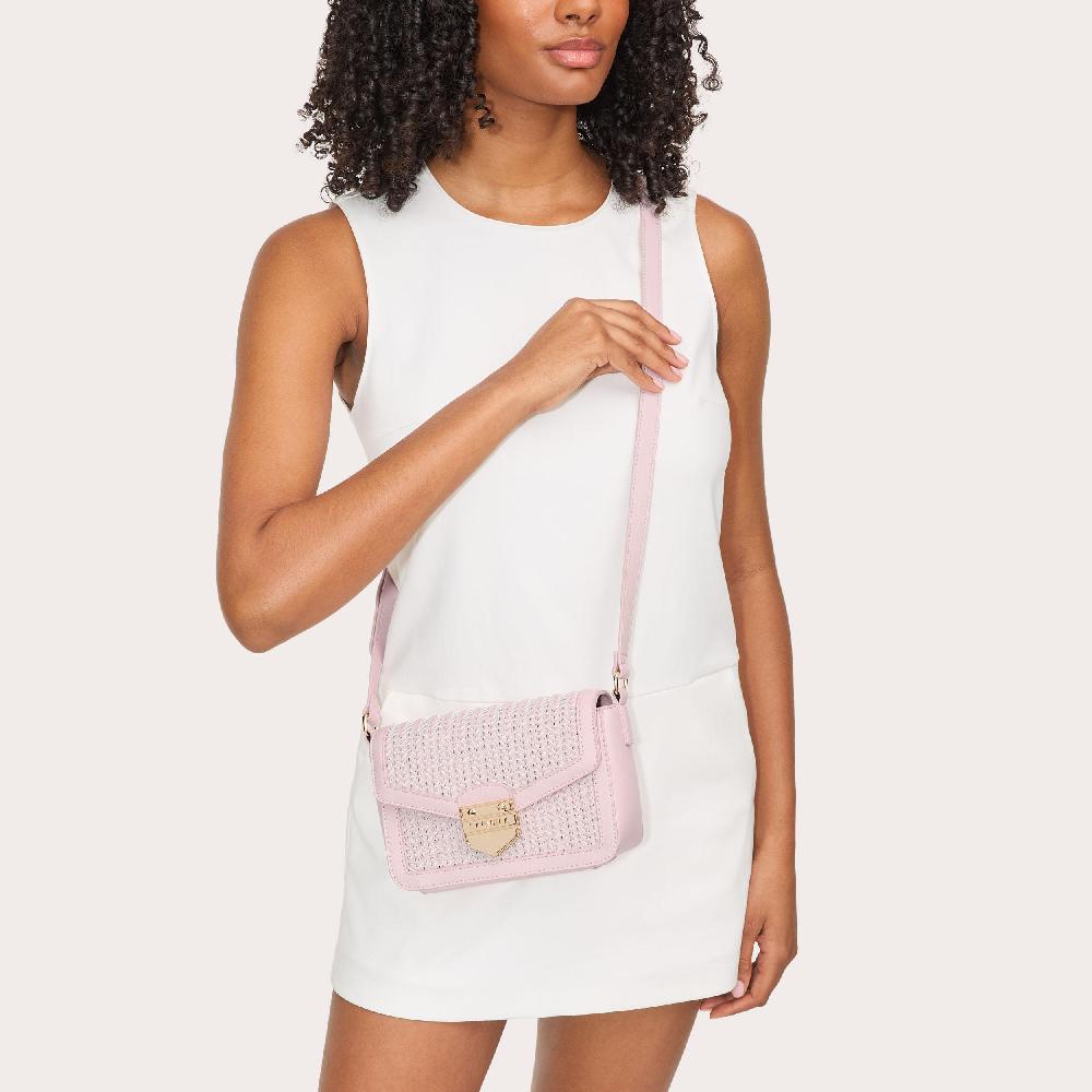 Carvela MARIA WEAVE XBODY Pink Woven Messenger Bag By CARVELA