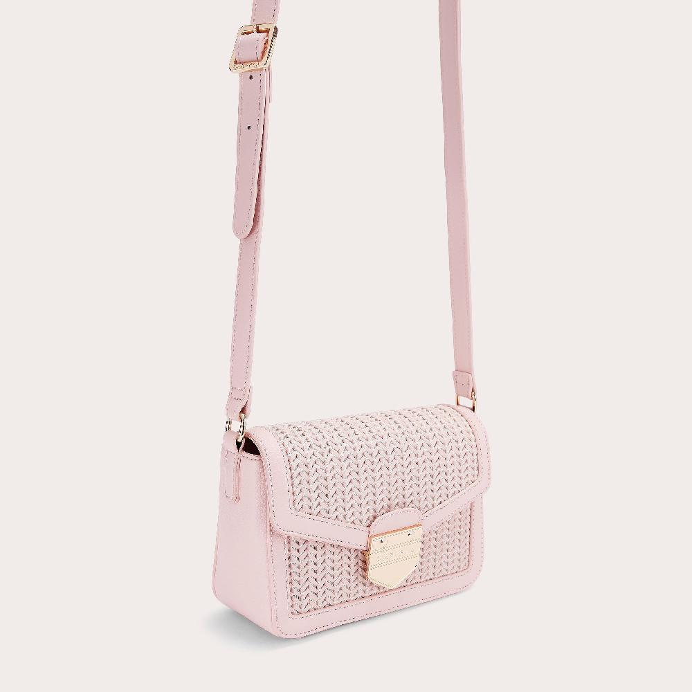 Carvela MARIA WEAVE XBODY Pink Woven Messenger Bag By CARVELA