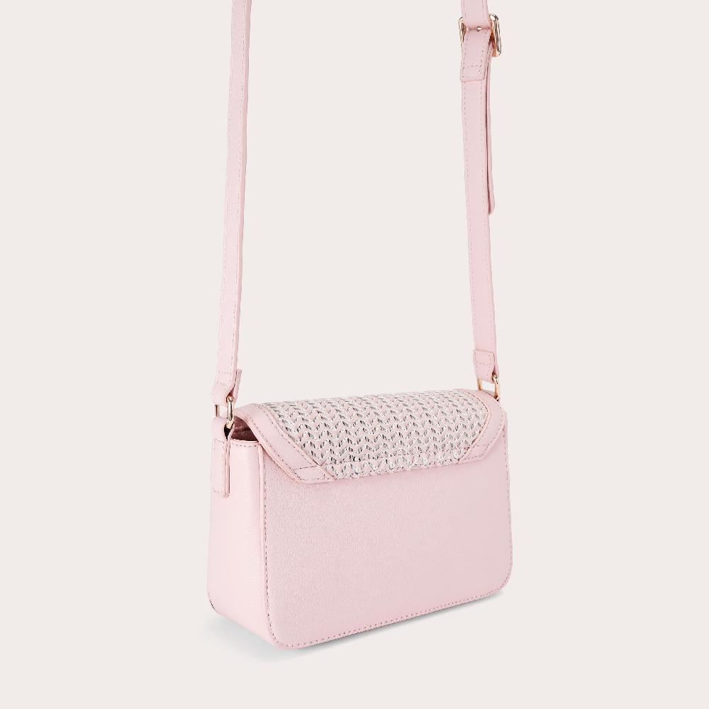 Carvela MARIA WEAVE XBODY Pink Woven Messenger Bag By CARVELA