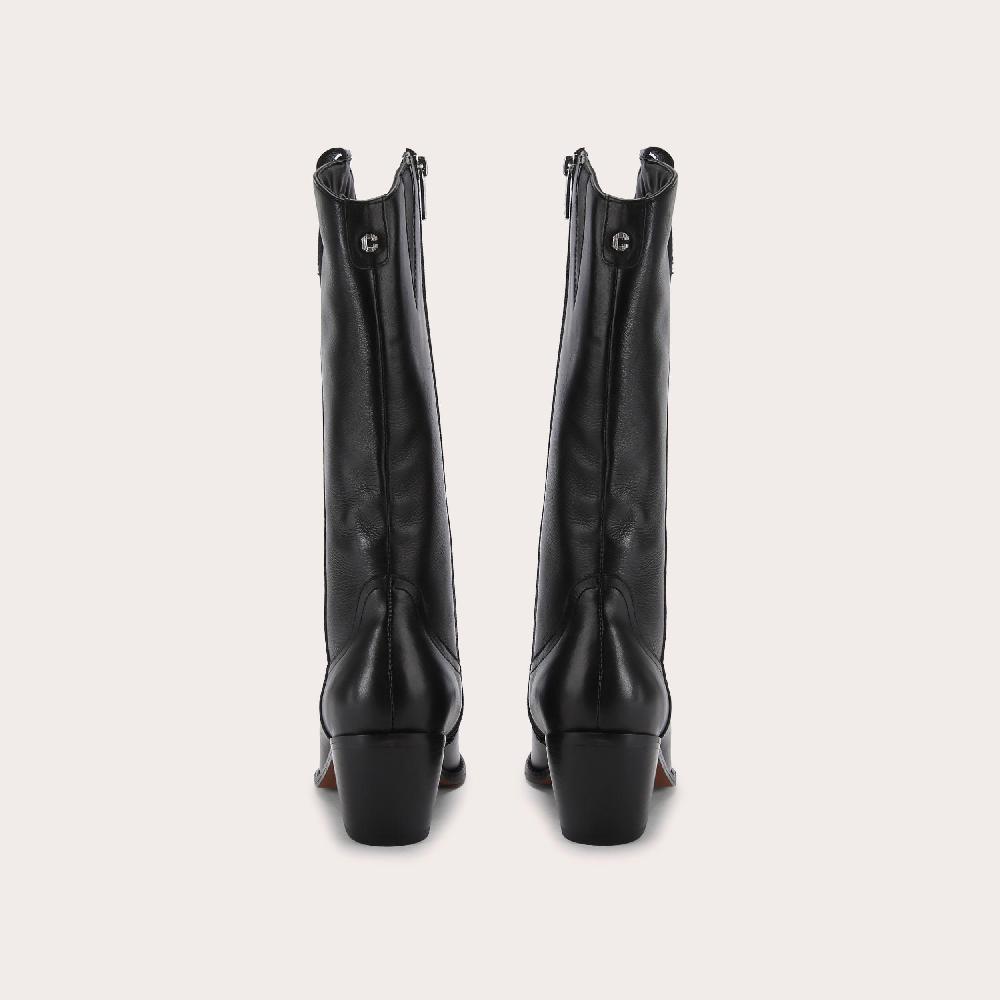 Carvela MAVEN HIGH LEG Black Leather Western Boot By CARVELA