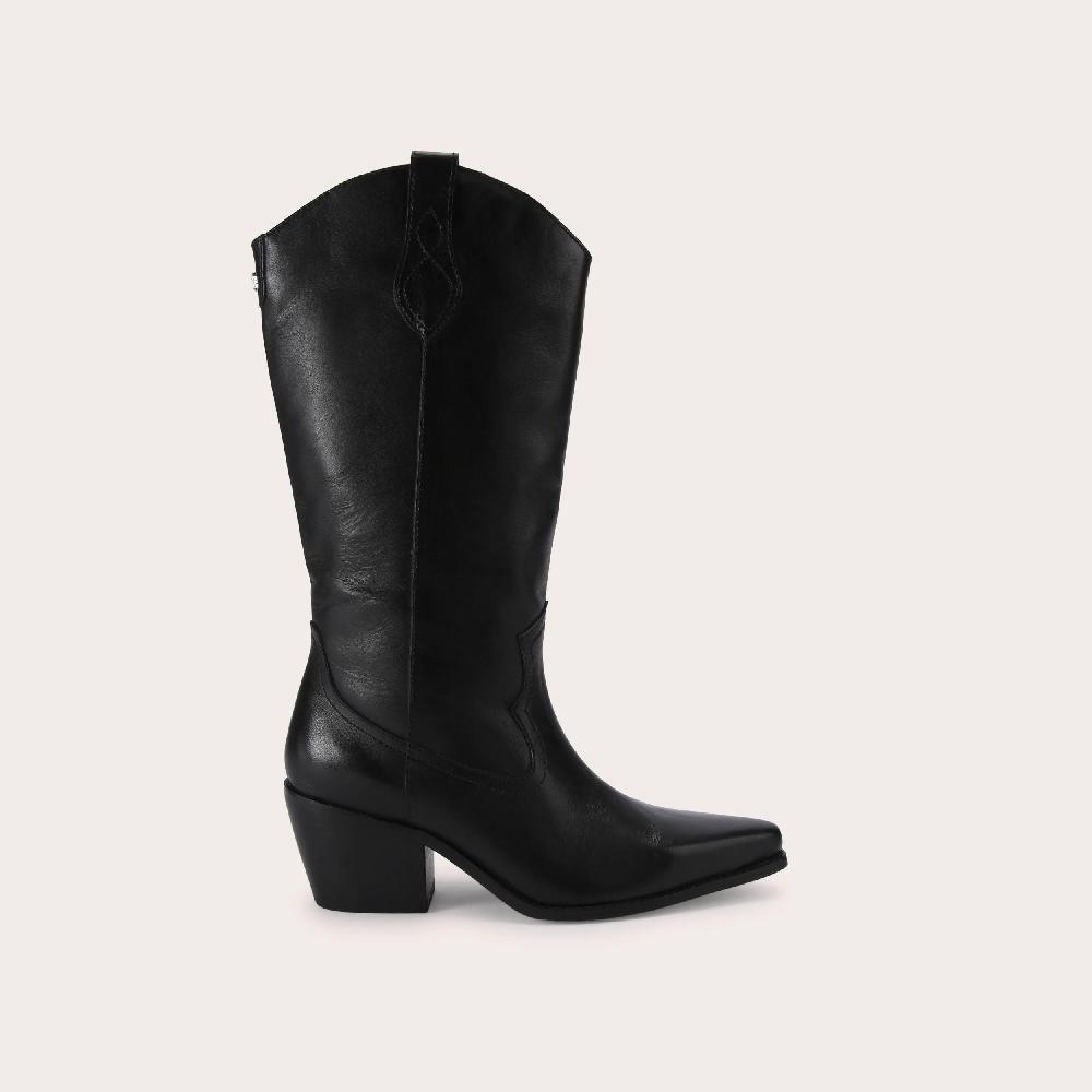 carvela MAVEN HIGH LEG Black Leather Western Boot by CARVELA