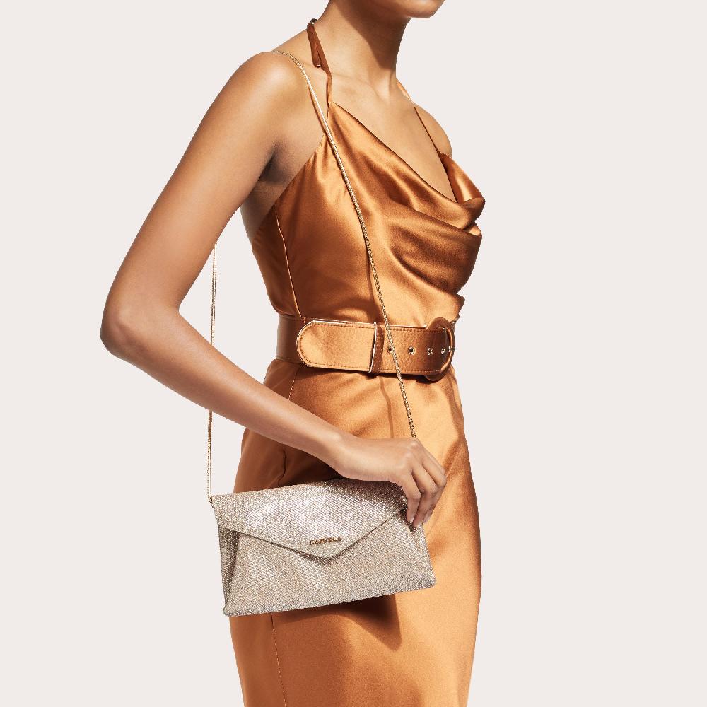 Carvela MEGAN ENVELOPE CLUTCH Gold Clutch Bag By CARVELA