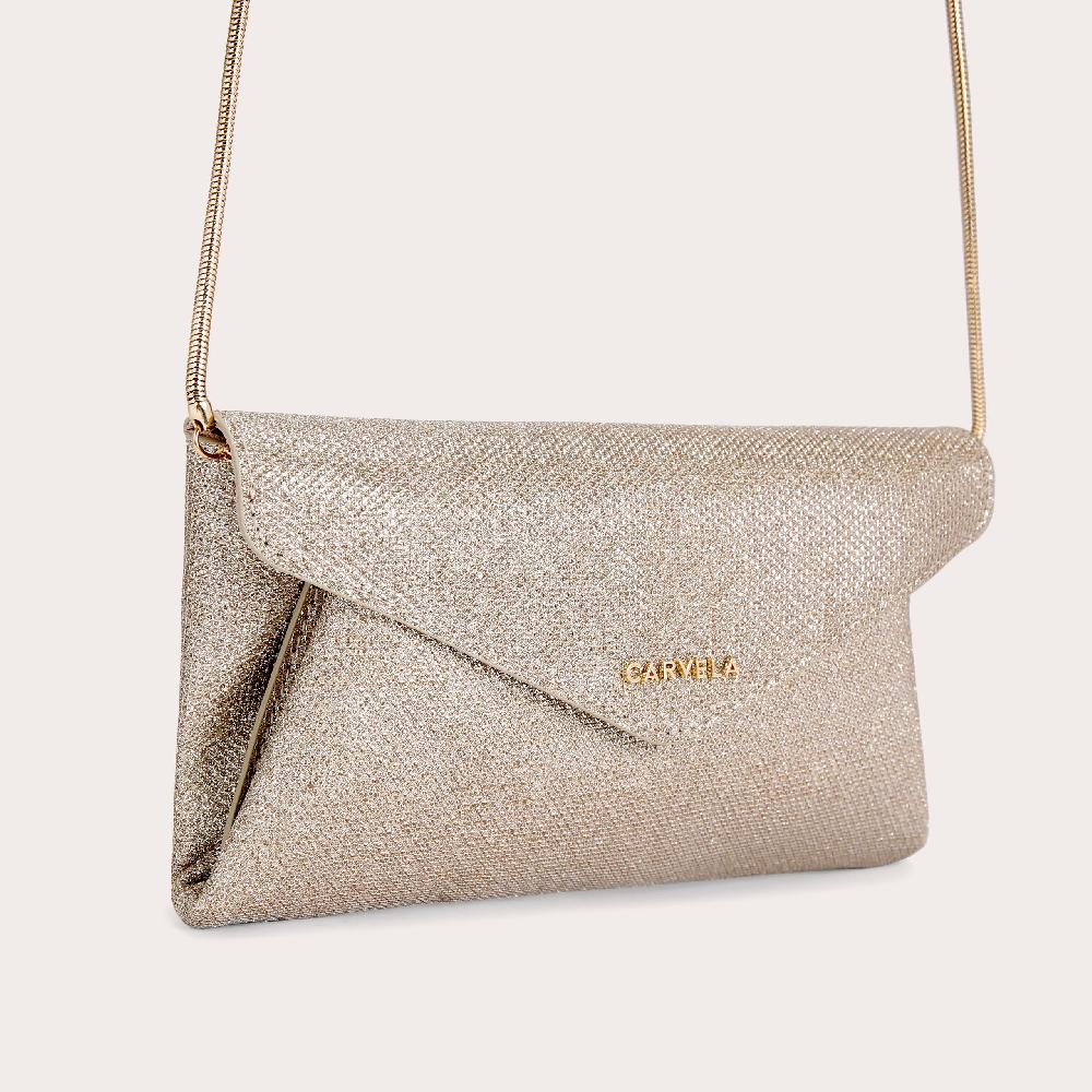Carvela MEGAN ENVELOPE CLUTCH Gold Clutch Bag By CARVELA