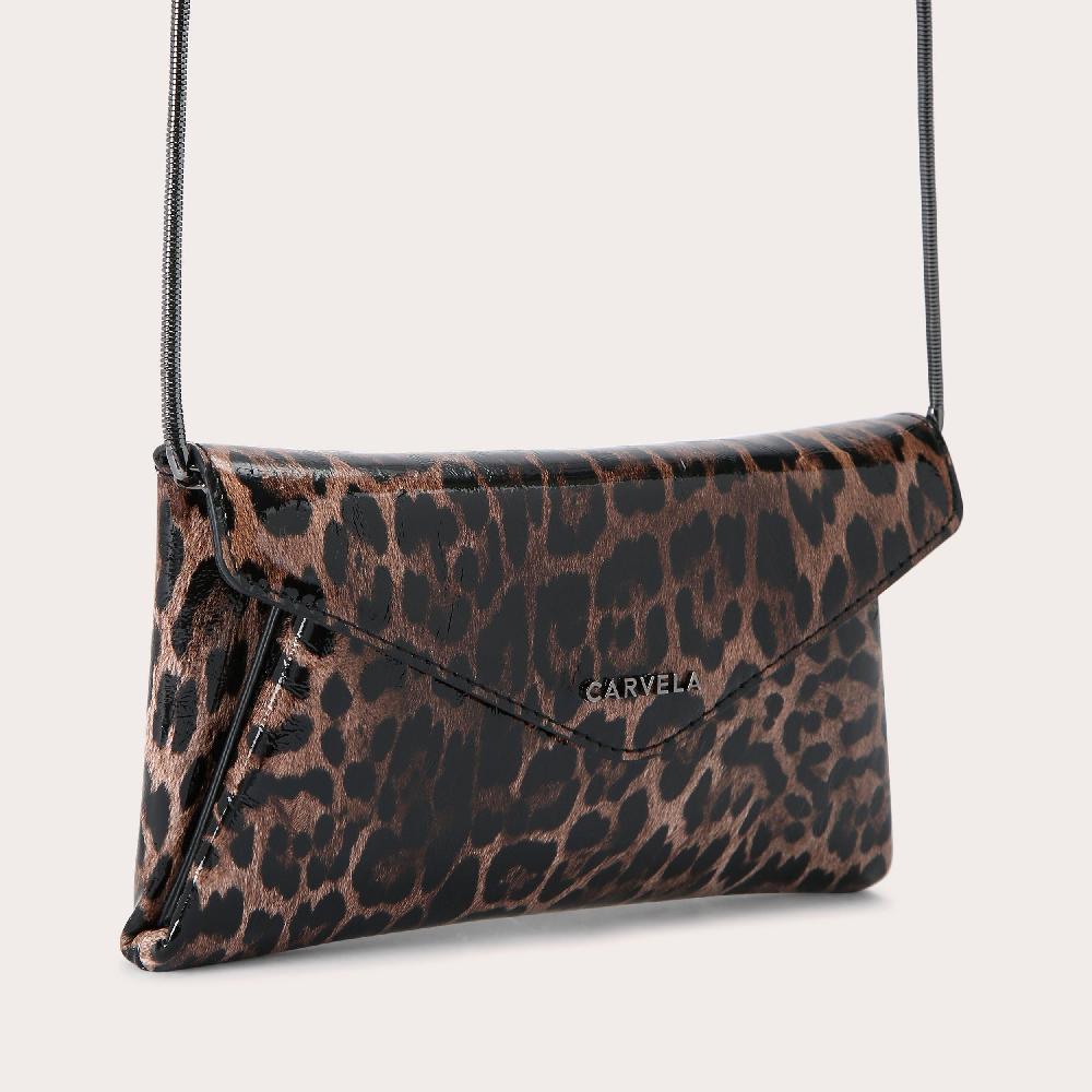 Carvela MEGAN ENVELOPE CLUTCH Leopard Patent Clutch Bag By CARVELA
