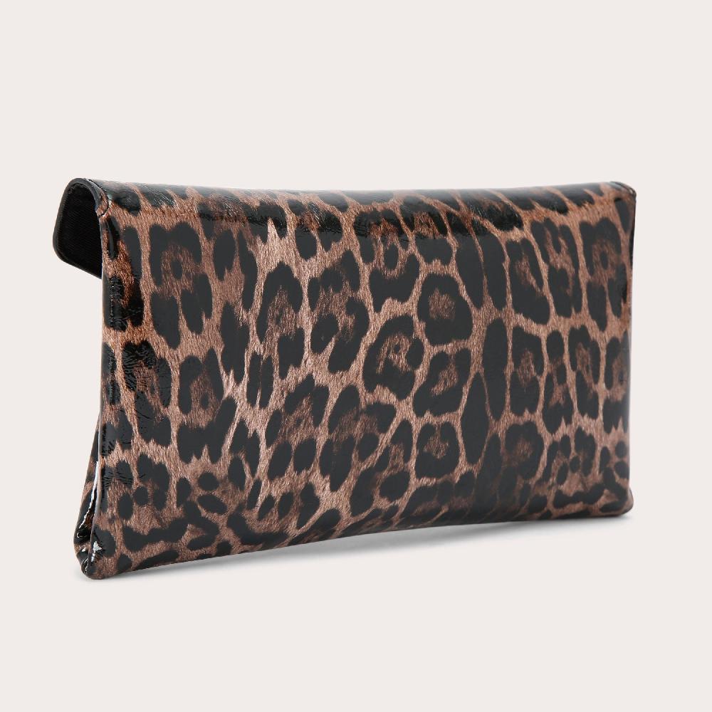 Carvela MEGAN ENVELOPE CLUTCH Leopard Patent Clutch Bag By CARVELA