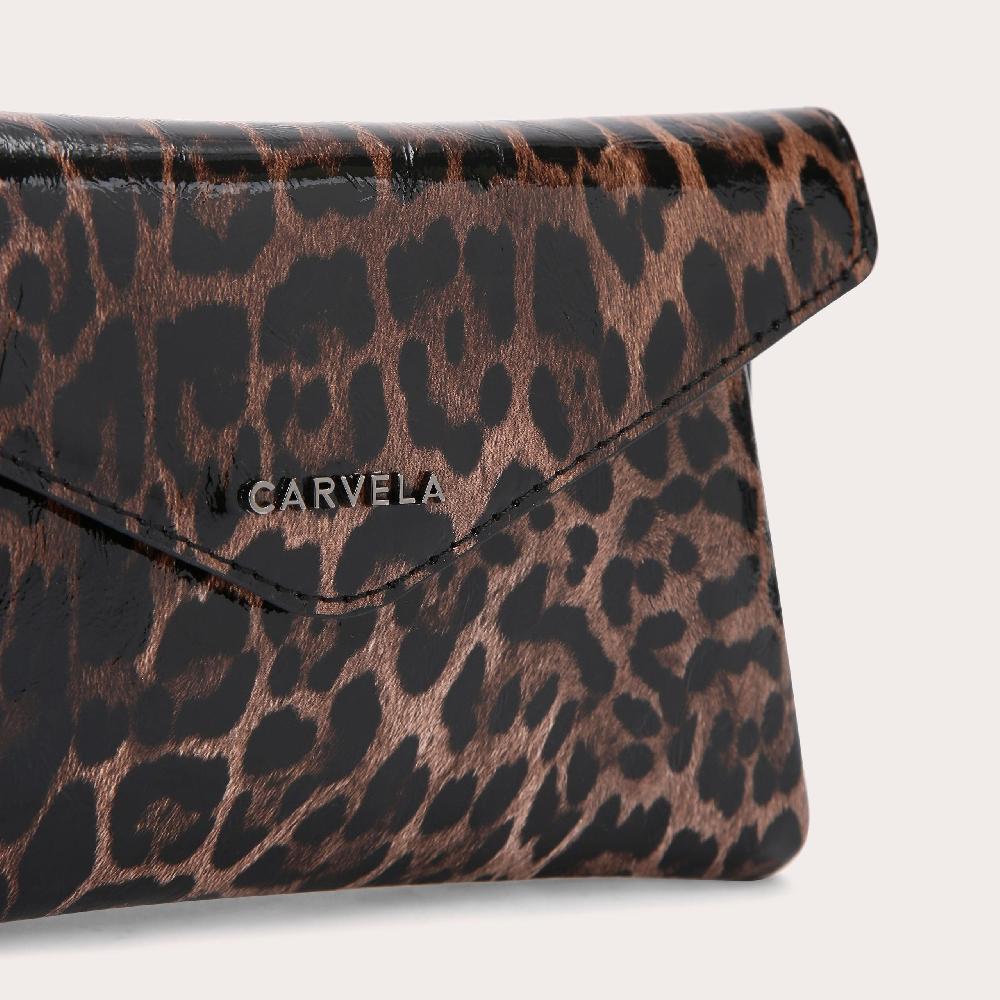 Carvela MEGAN ENVELOPE CLUTCH Leopard Patent Clutch Bag By CARVELA