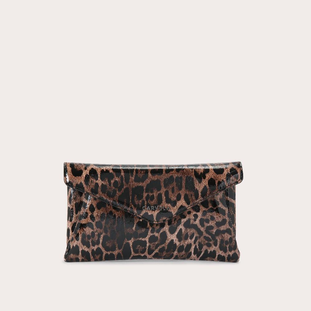 carvela MEGAN ENVELOPE CLUTCH Leopard Patent Clutch Bag by CARVELA