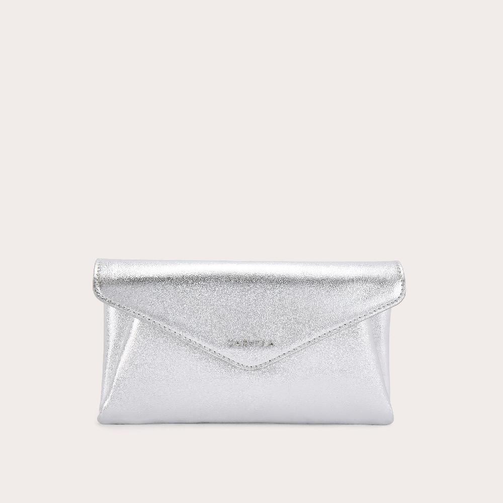 carvela MEGAN ENVELOPE CLUTCH Silver Envelope Clutch Bag by CARVELA