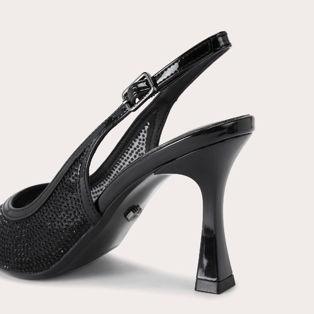 Carvela MIDNIGHT SLING Black Fabric Heel By CARVELA
