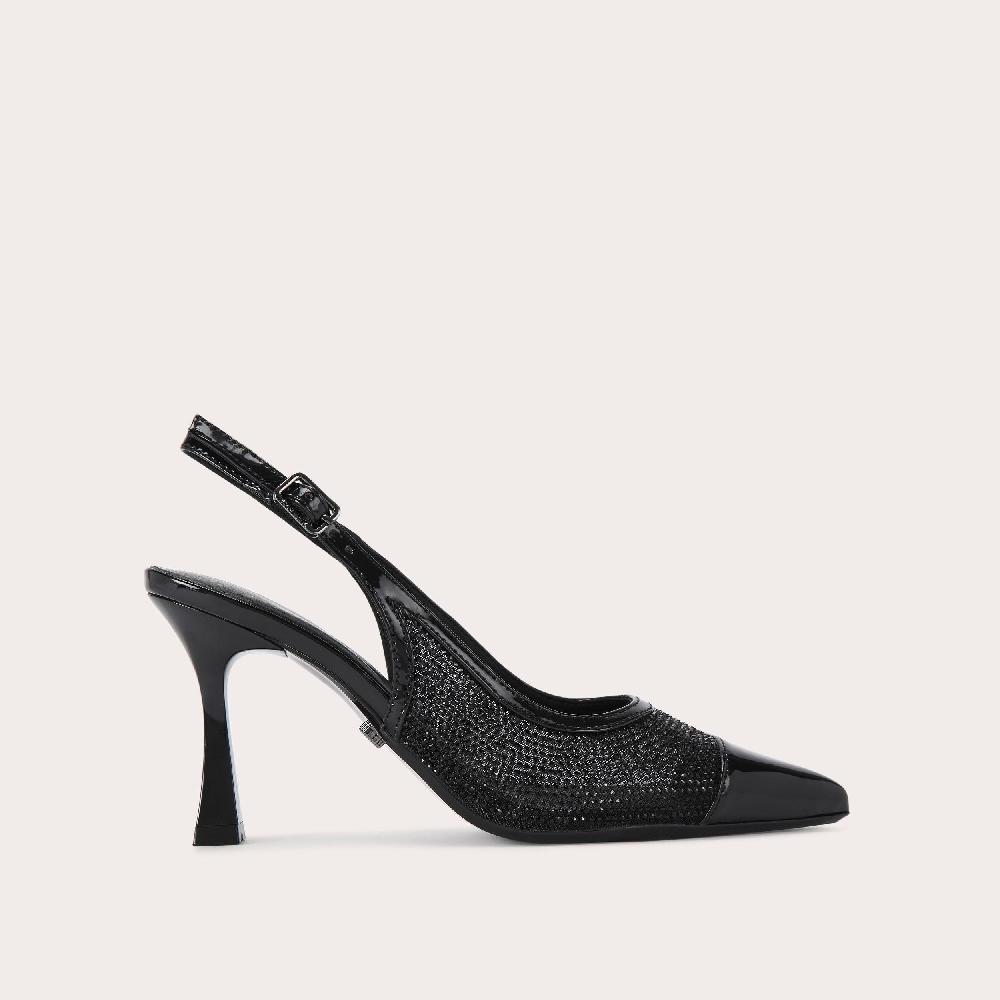 carvela MIDNIGHT SLING Black Fabric Heel by CARVELA