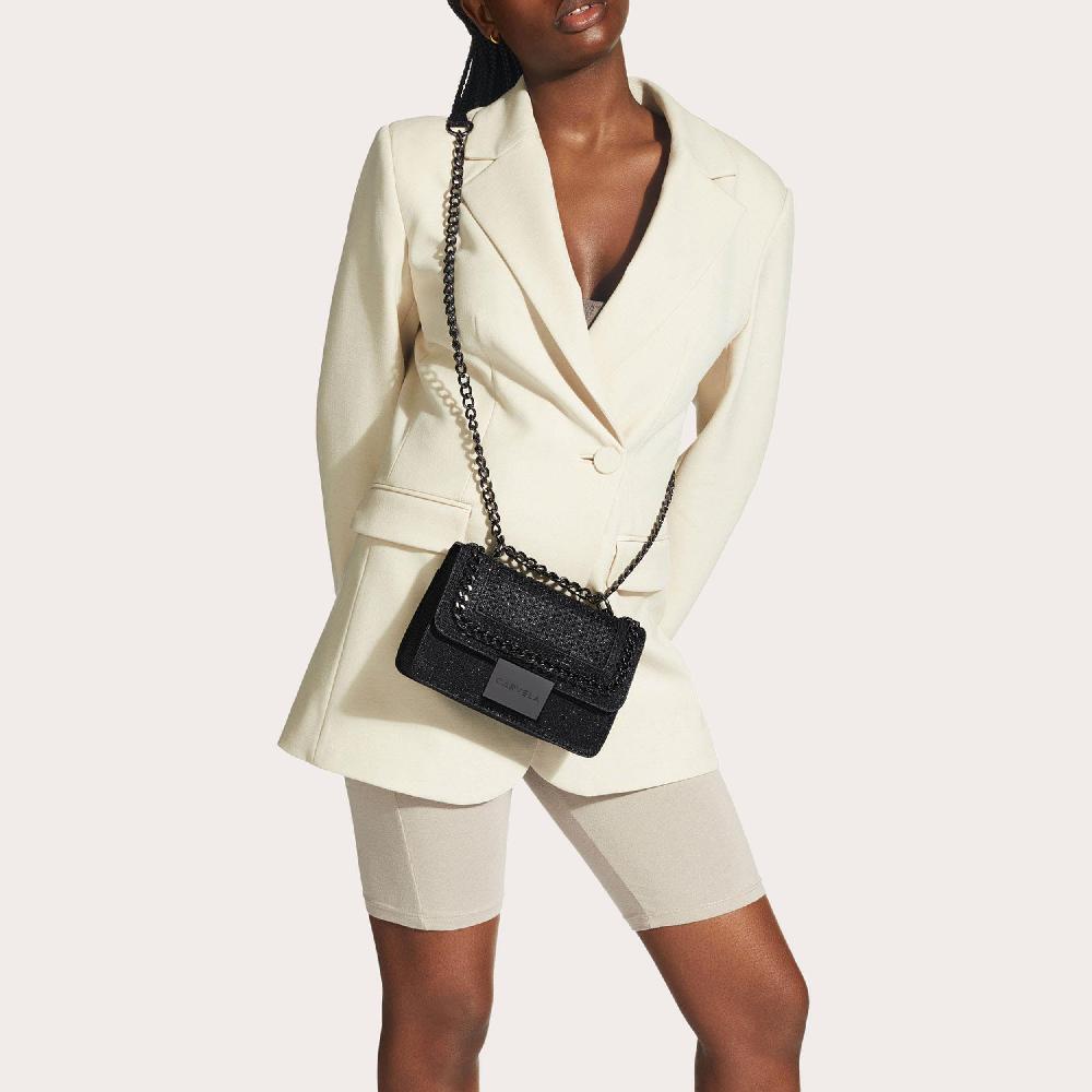 Carvela MINI BAILEY X BODY Black Embellished Cross Body Bag By CARVELA