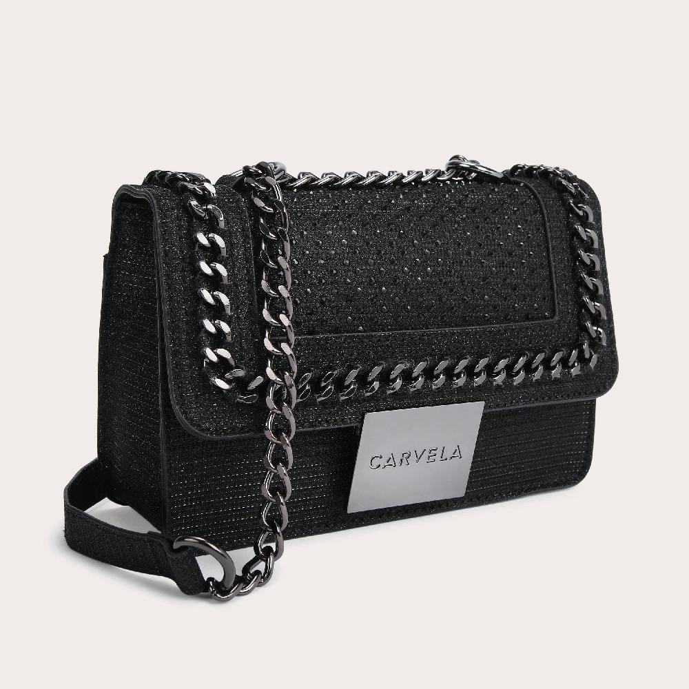 Carvela MINI BAILEY X BODY Black Embellished Cross Body Bag By CARVELA