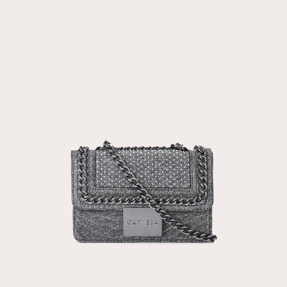 carvela MINI BAILEY X BODY Grey Studded Cross Body Bag by CARVELA