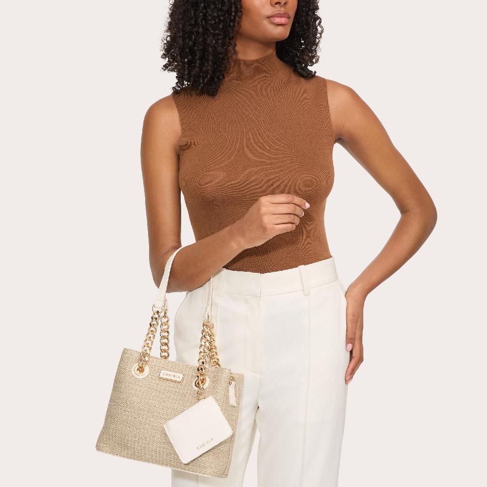 Carvela MINI CAMMIE 3 Raffia Tote Bucket Bag By CARVELA