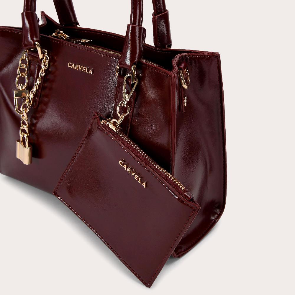 Carvela MINI LATTE Red Leather Alternative Tote Bag By CARVELA