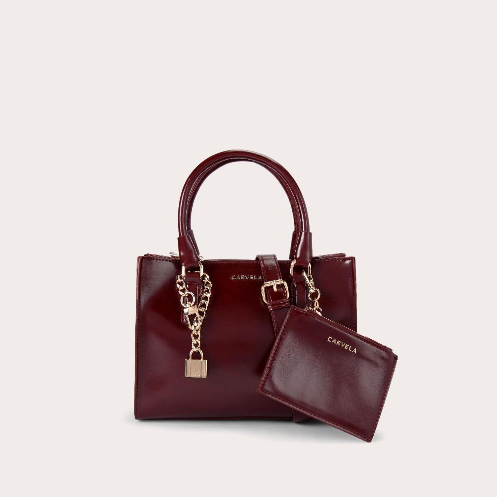 carvela MINI LATTE Red Leather Alternative Tote Bag by CARVELA