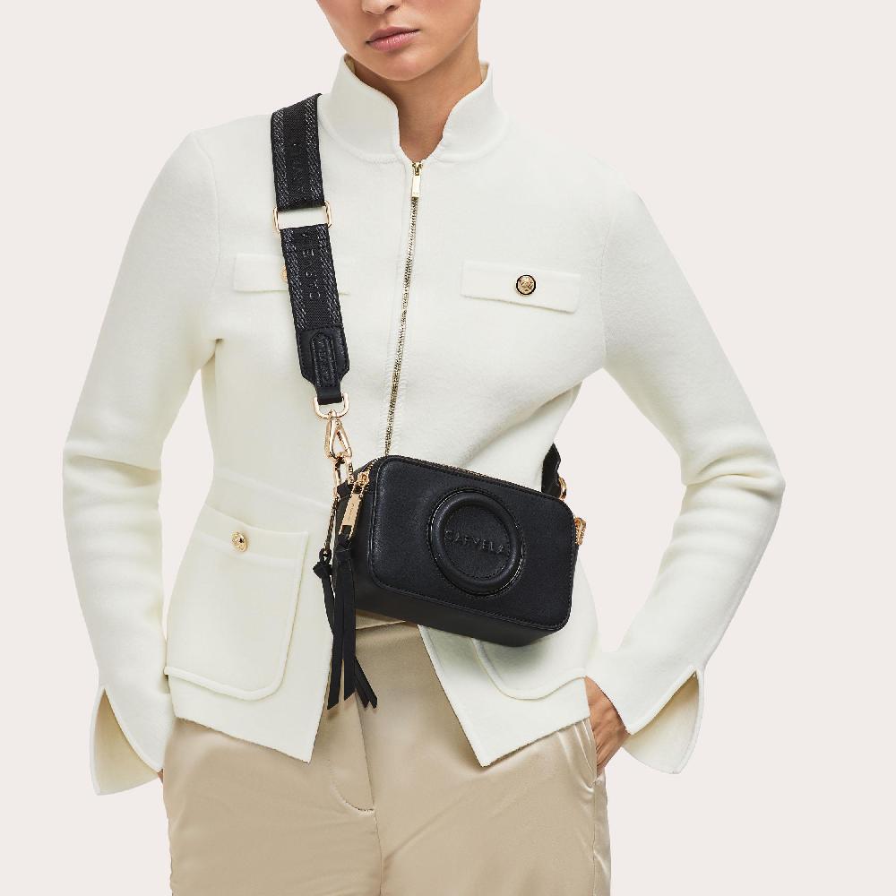 Carvela MINI ROMA CIRCLE Black Camera Bag By CARVELA