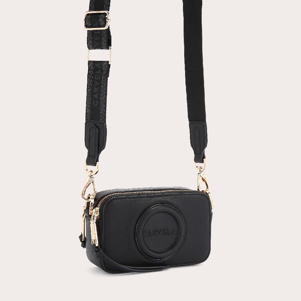 Carvela MINI ROMA CIRCLE Black Camera Bag By CARVELA