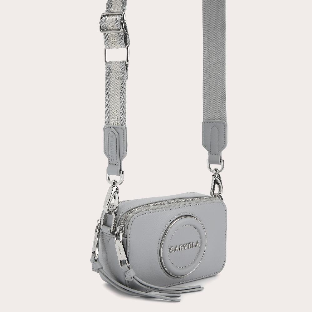 Carvela MINI ROMA CIRCLE Pale Blue Mini Circle Camera Bag By CARVELA