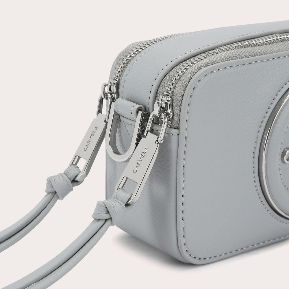 Carvela MINI ROMA CIRCLE Pale Blue Mini Circle Camera Bag By CARVELA