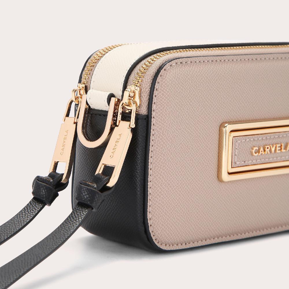 Carvela MINI ROMA RECTANGLE Taupe Camera Bag By CARVELA
