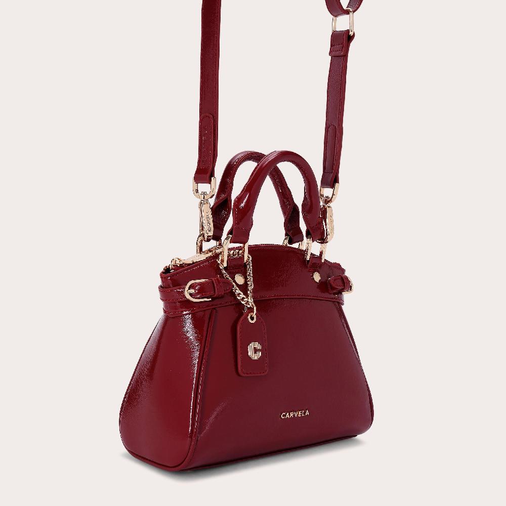 Carvela MINI VALENTINA TOTE Wine Patent Tote Bag By CARVELA