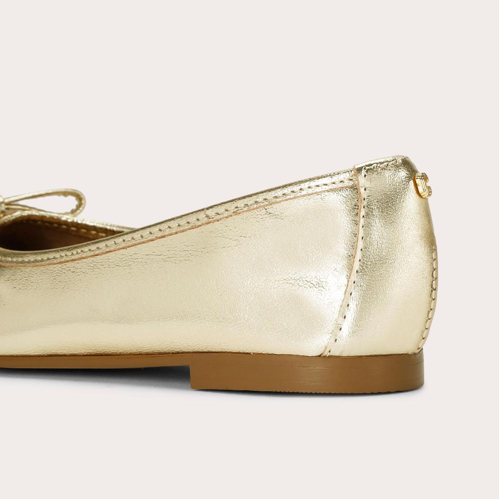 Carvela MYA BOW Gold Leather Ballet Flat By CARVELA COMFORT