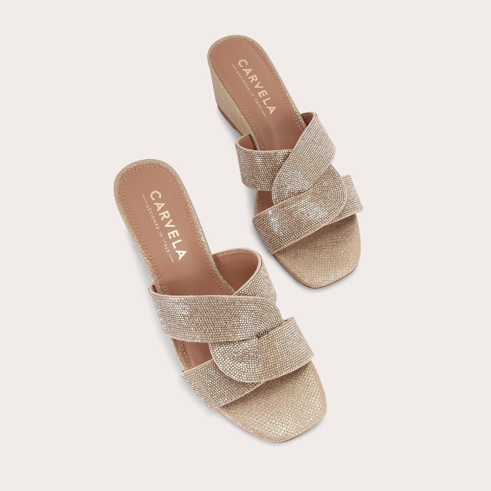 Carvela ORNELLA MULE WEDGE Silver Wedge Heel By CARVELA