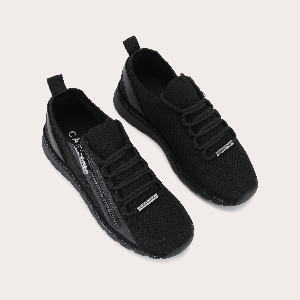 Carvela PACE ZIP KNIT Black Fabric Trainer By CARVELA