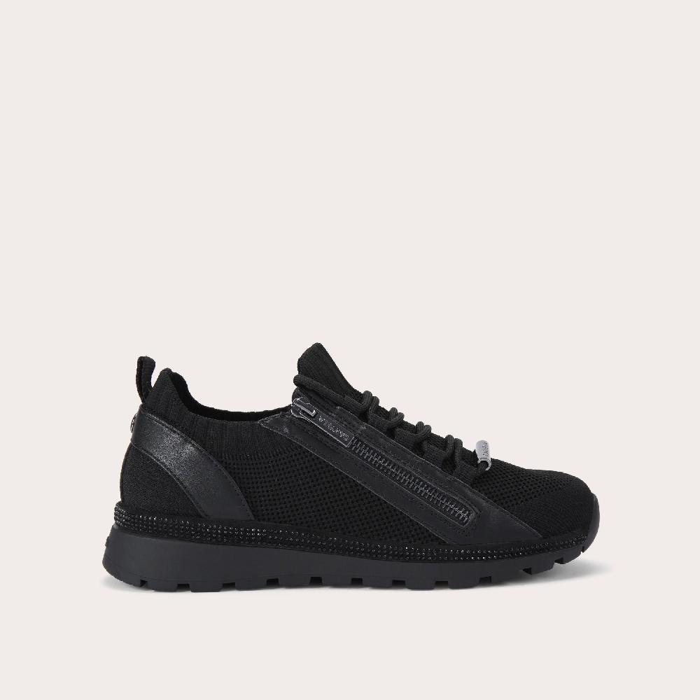 carvela PACE ZIP KNIT Black Fabric Trainer by CARVELA