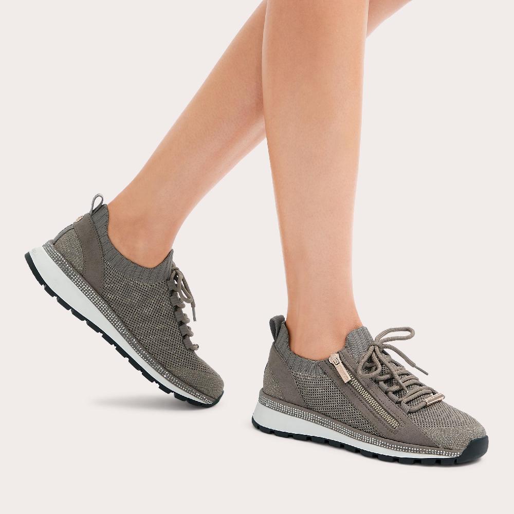 Carvela PACE ZIP KNIT Bronze Fabric Trainer By CARVELA