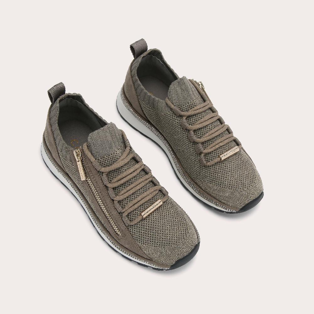 Carvela PACE ZIP KNIT Bronze Fabric Trainer By CARVELA