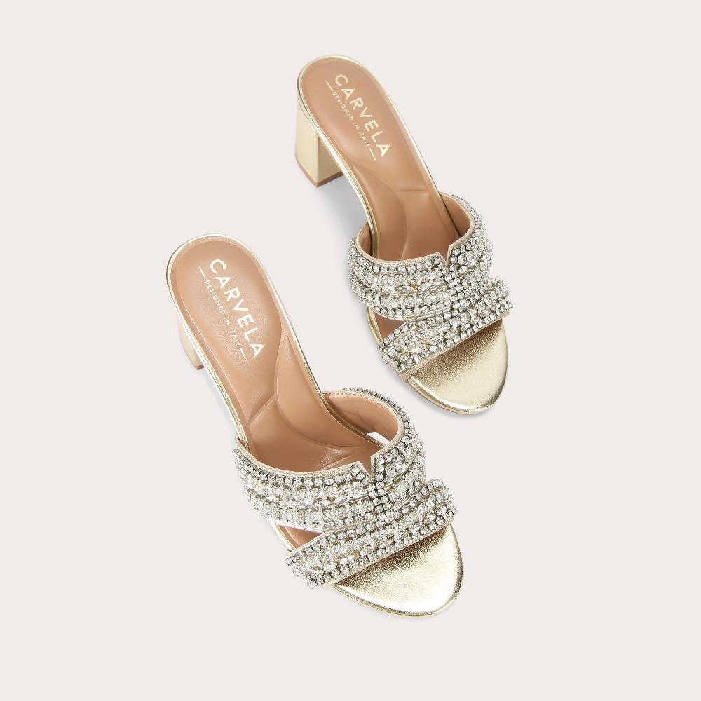 Carvela PAGEANT BLOCK Crystal Block Heel Mule By CARVELA