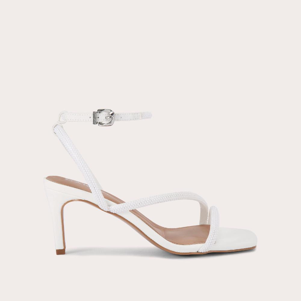 carvela PAPARAZZI LOW White Embellished Low Strappy Heel by CARVELA