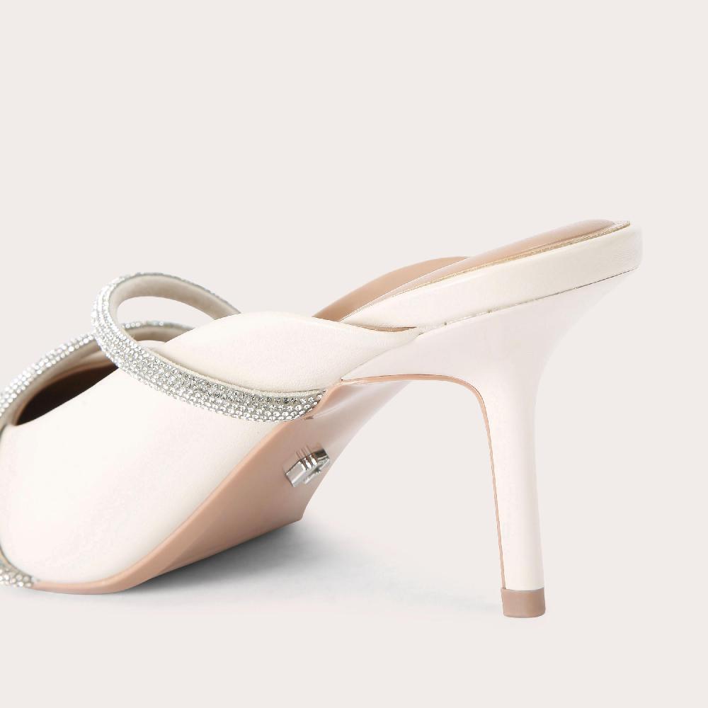 Carvela PAPARAZZI MULE COURT Bone Synthetic Court Heel By CARVELA