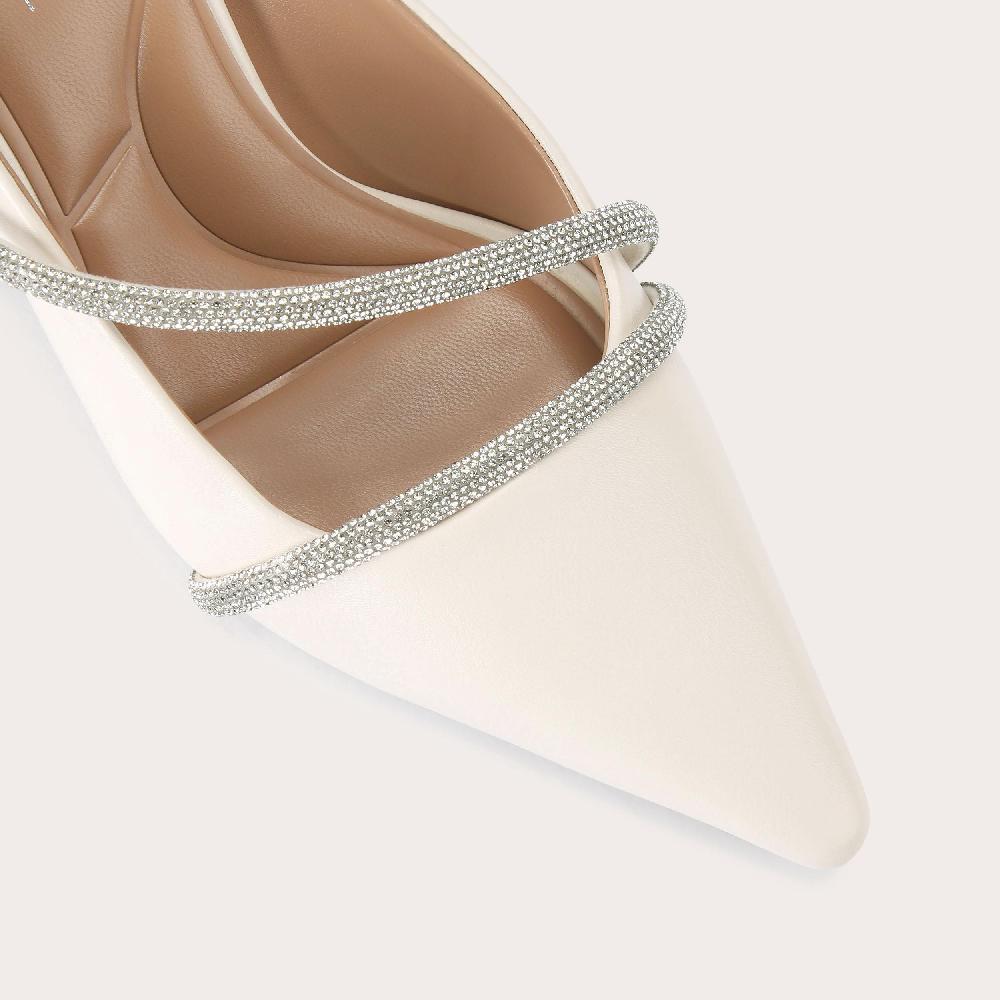 Carvela PAPARAZZI MULE COURT Bone Synthetic Court Heel By CARVELA