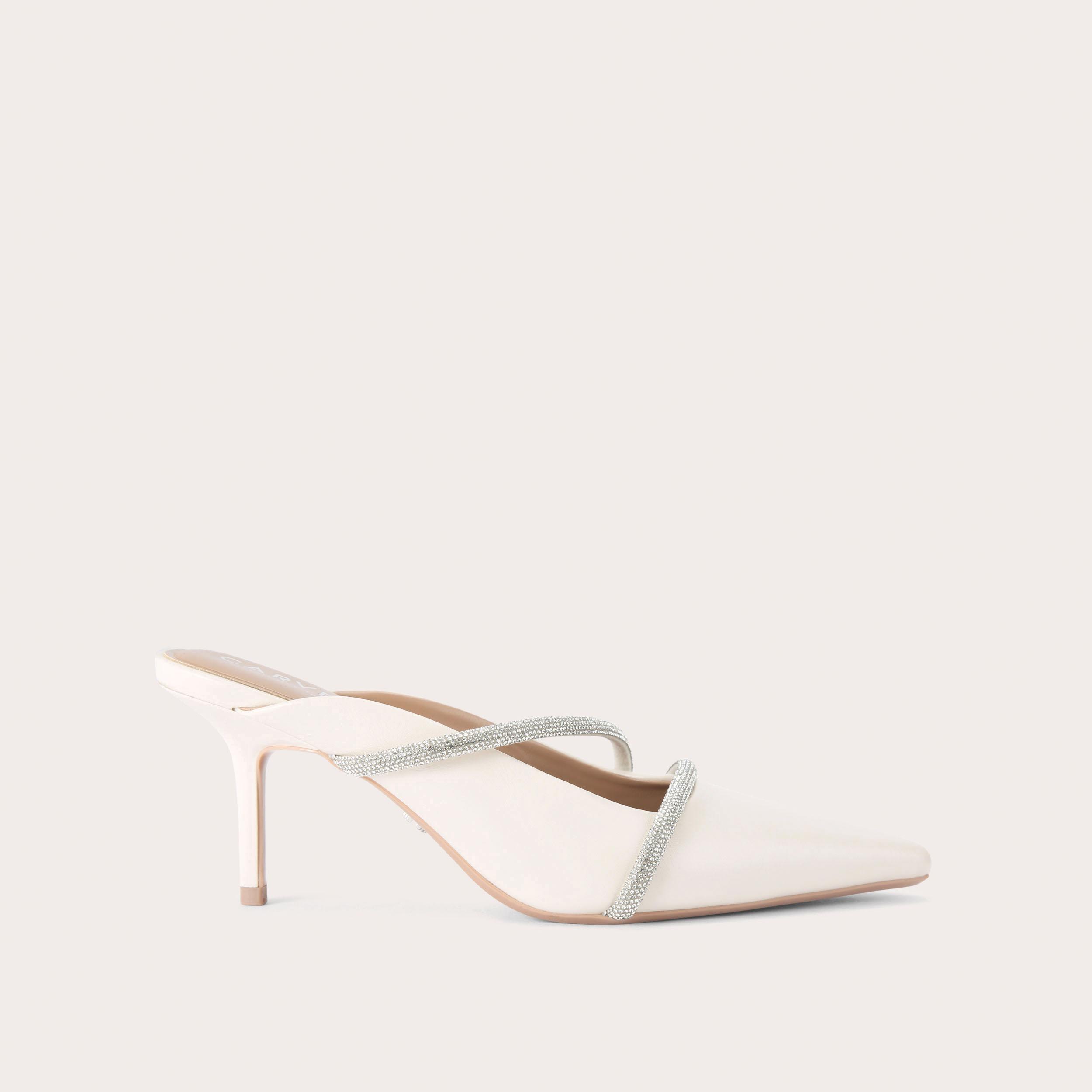 carvela PAPARAZZI MULE COURT Bone Synthetic Court Heel by CARVELA