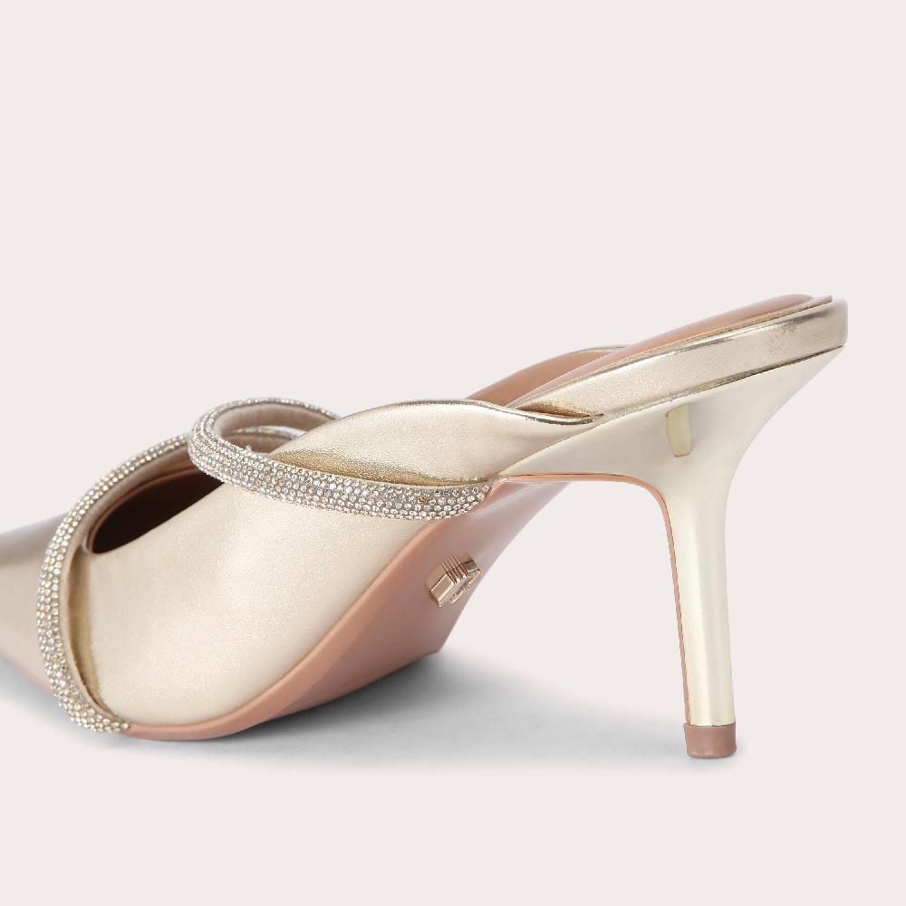 Carvela PAPARAZZI MULE COURT Metallic Gold Mule Heel By CARVELA