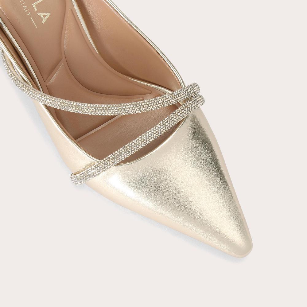 Carvela PAPARAZZI MULE COURT Metallic Gold Mule Heel By CARVELA