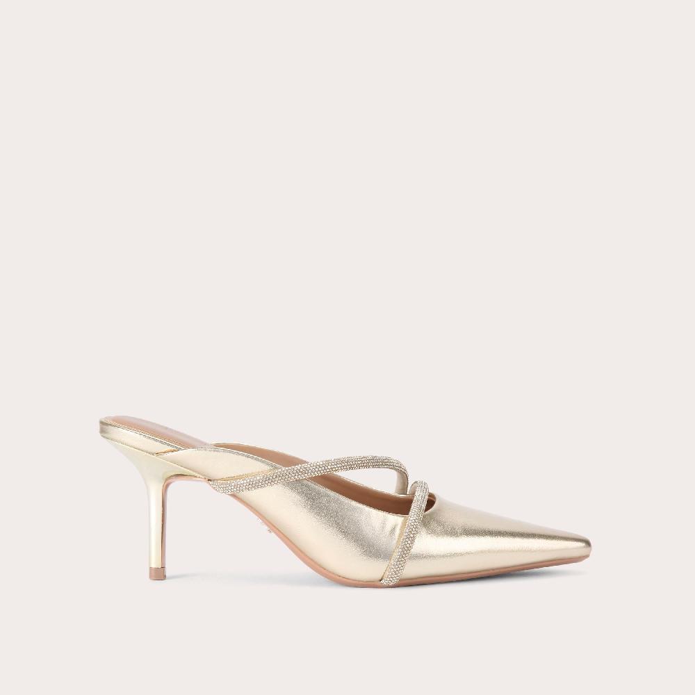carvela PAPARAZZI MULE COURT Metallic Gold Mule Heel by CARVELA