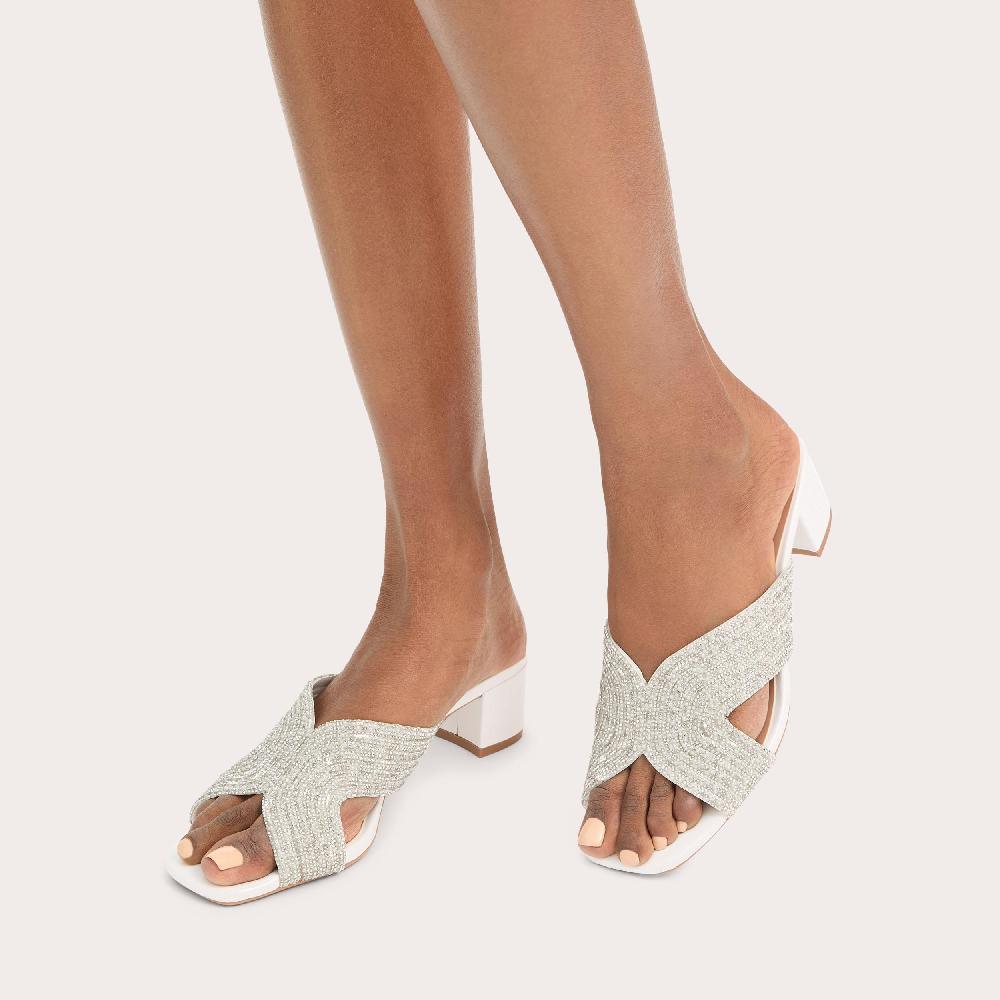 Carvela PAPARAZZI PEARL BLOCK LOW Pearl Crystal Heel By CARVELA