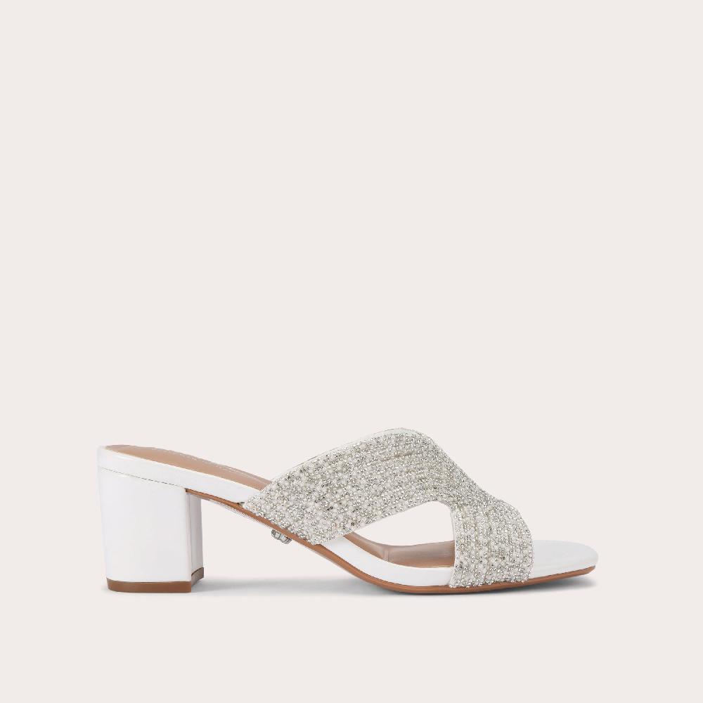 carvela PAPARAZZI PEARL BLOCK LOW Pearl Crystal Heel by CARVELA