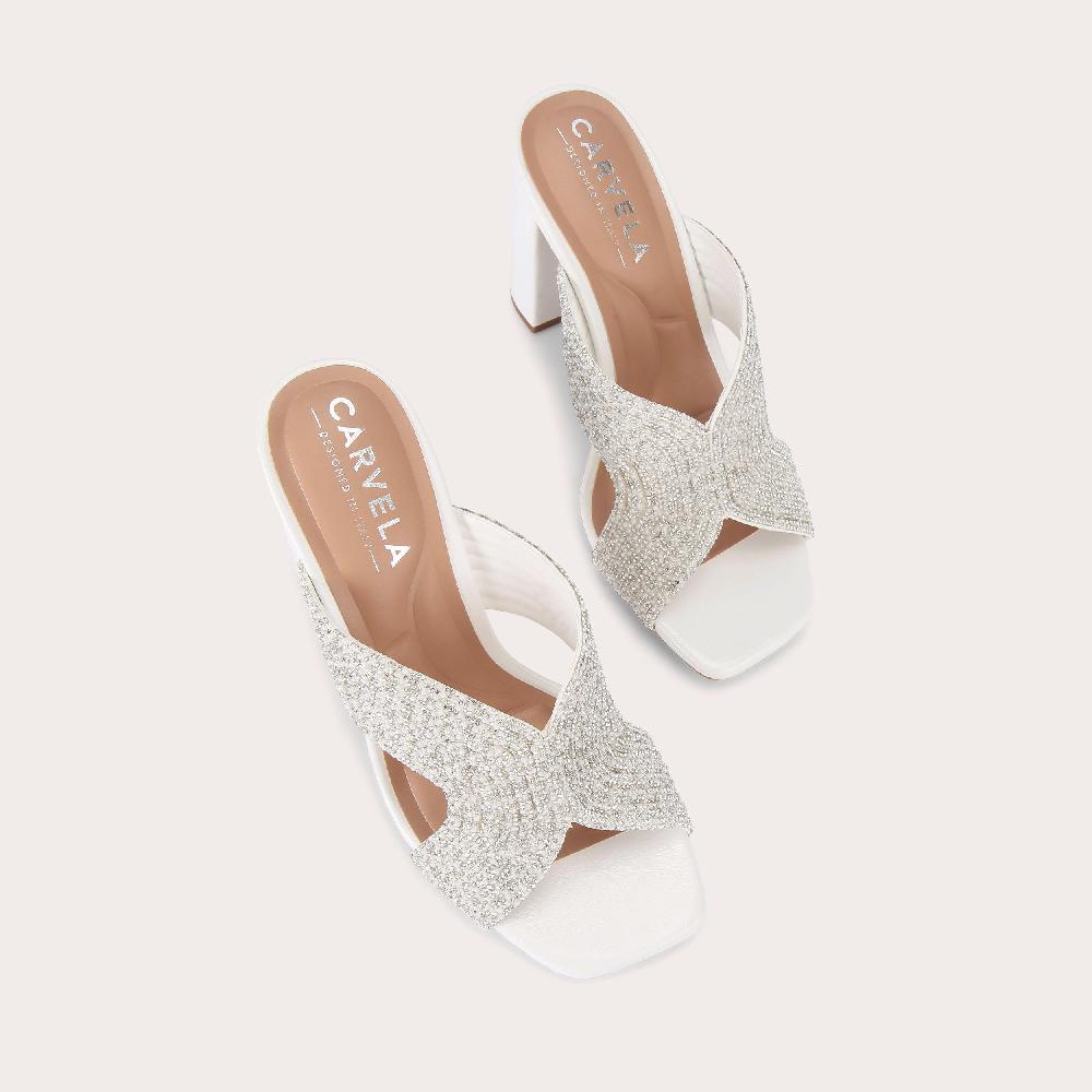Carvela PAPARAZZI PEARL BLOCK Pearl Crystal Block Heel By CARVELA