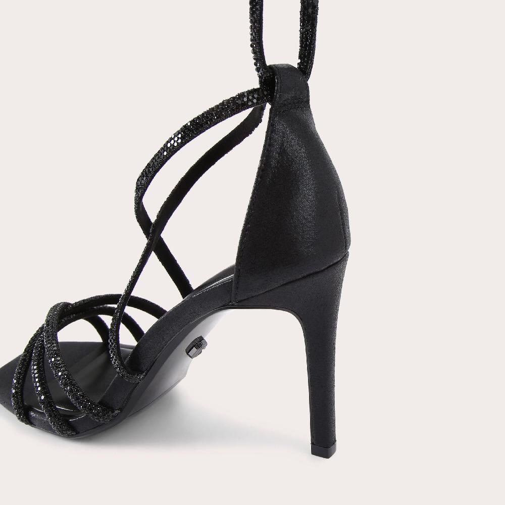 Carvela PAPARAZZI TIE Black Crystal Tie Ankle Heel By CARVELA