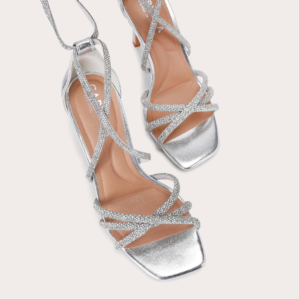 Carvela PAPARAZZI TIE Silver Wrap Crystal Heels By CARVELA