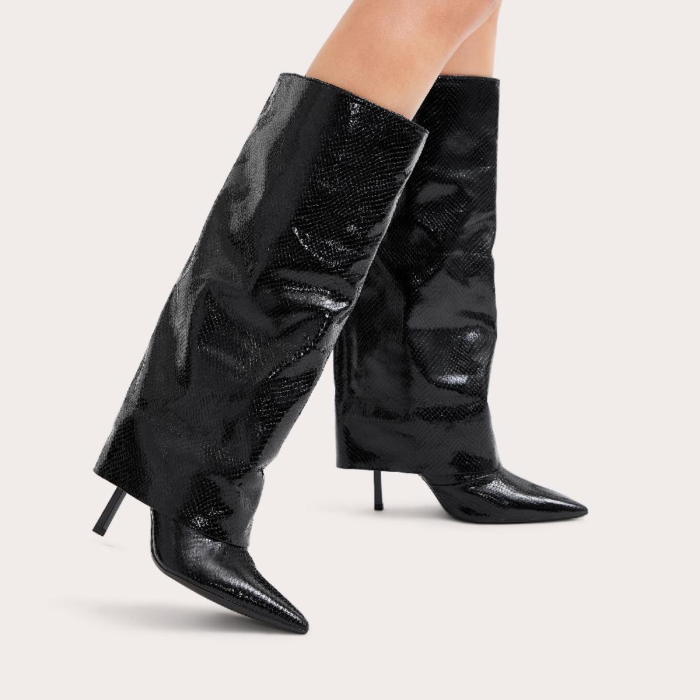 Carvela PASSION CUFF BOOT Black Lizard Print Boot By CARVELA
