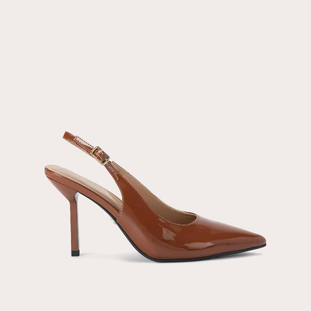 carvela PASSION SLING COURT Brown Patent Slingback Heel by CARVELA